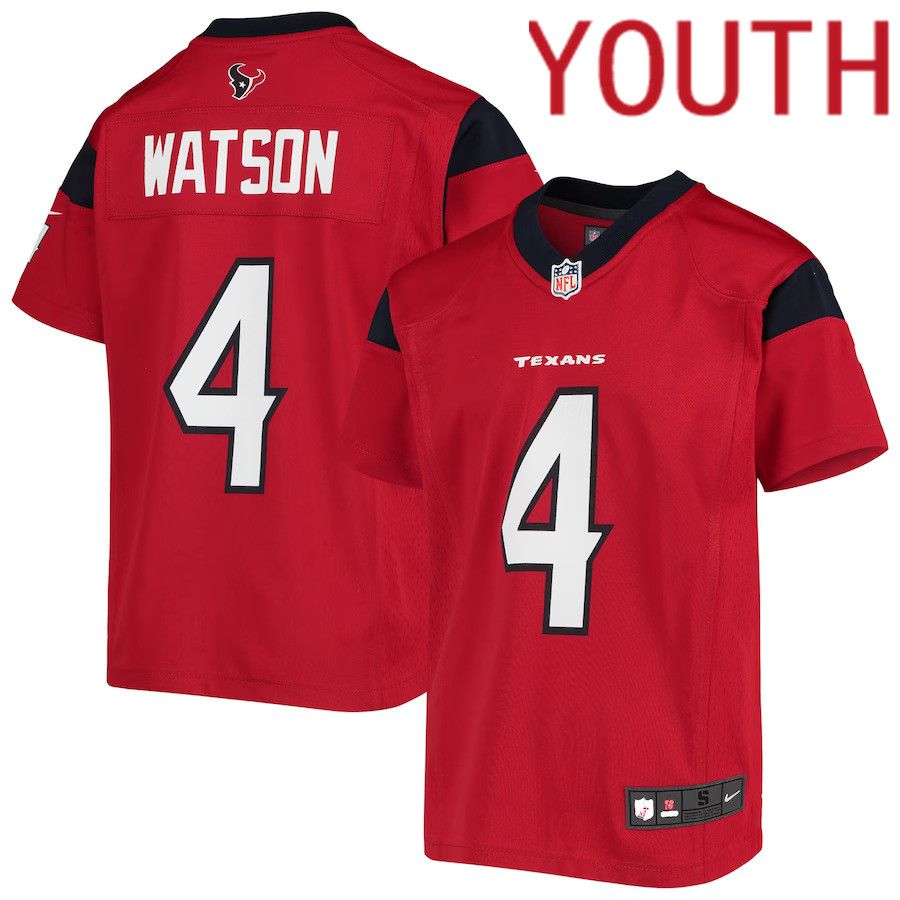 Youth Houston Texans 4 Deshaun Watson Nike Red Player Game NFL Jersey